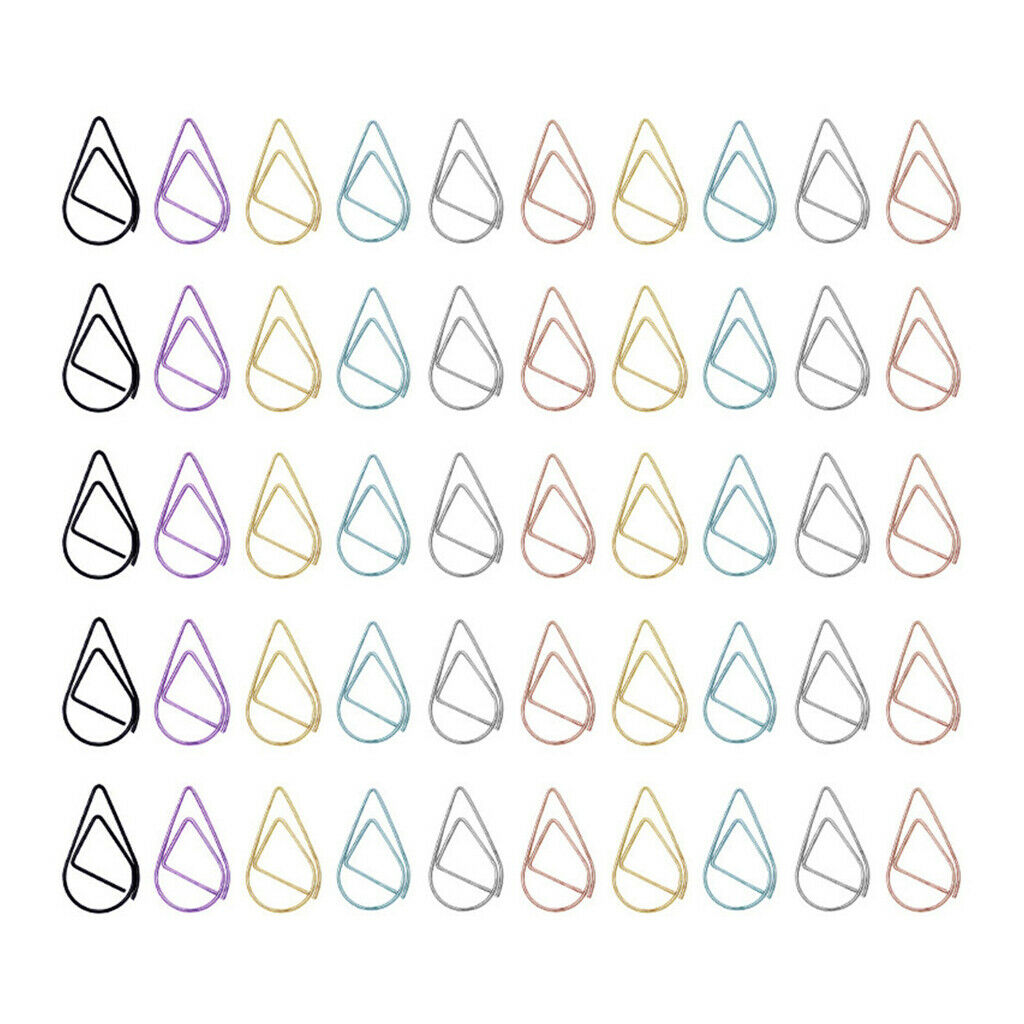 50x Paperclips Bookmark Water Drop Shape Birthday Gifts Child Stationery 34 X 20