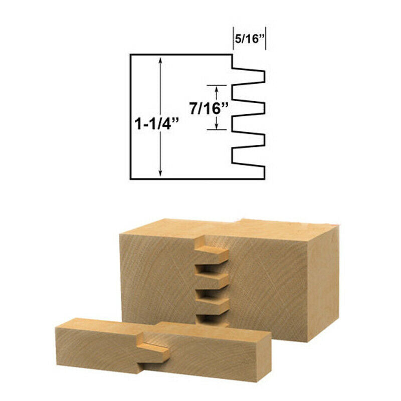 1Pcs 1/2'' Shank Reversible Finger Woodworking Angle Cutter Tool Joint Bit Metal