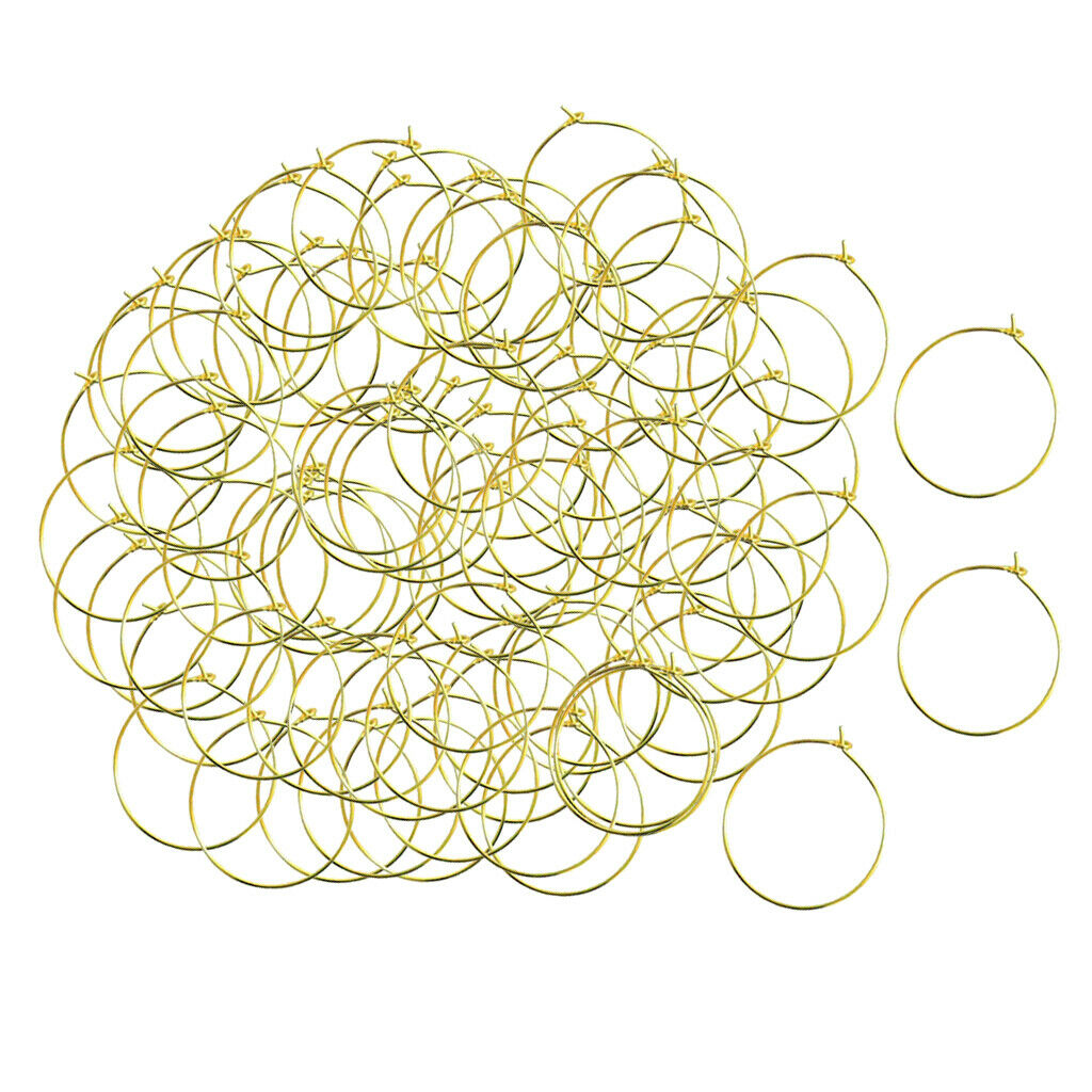 200x Round Hoop Earrings Hoops Beading Rings for DIY Wedding Birthday Favors