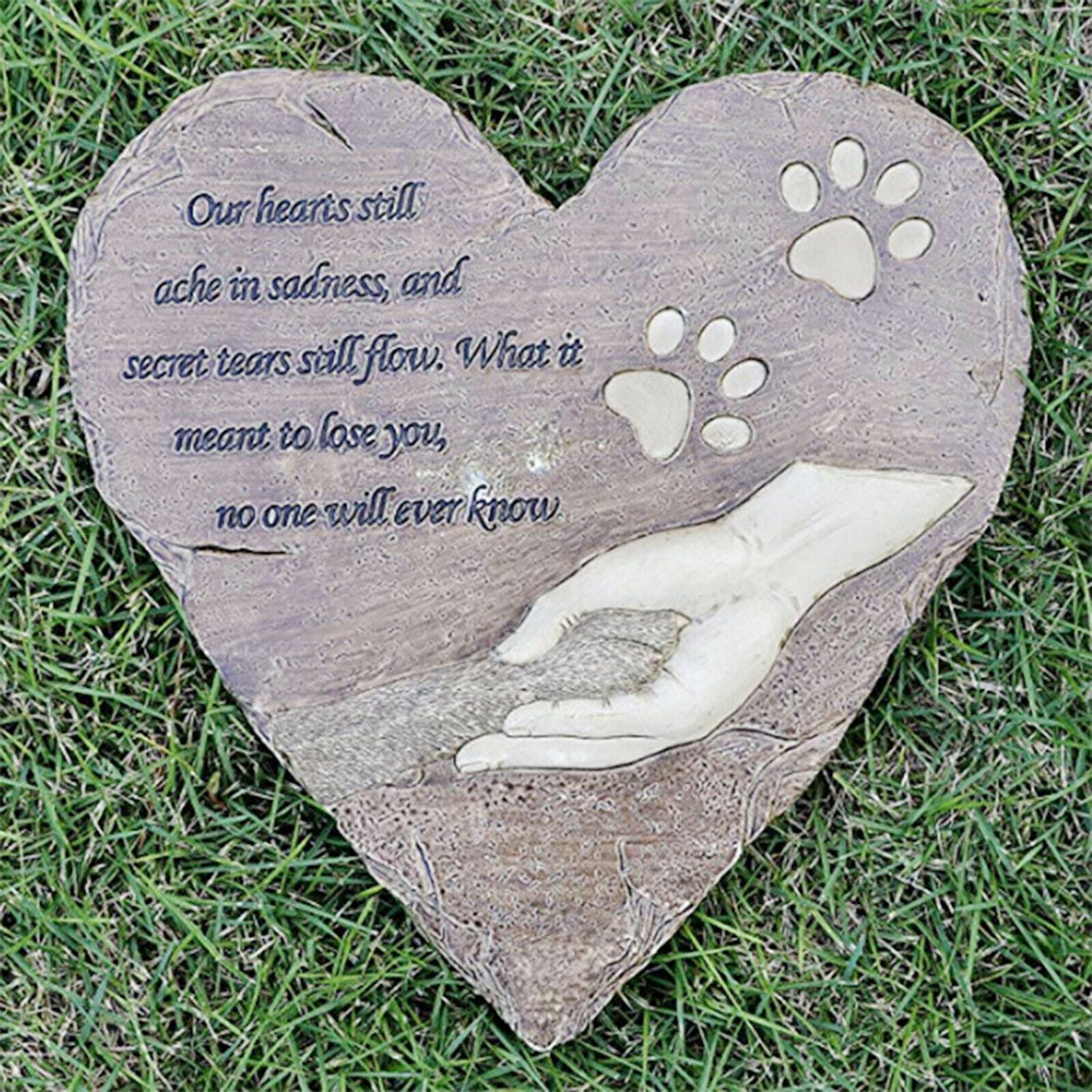 Pet Memorial Stone Dog Grave Marker Cat Puppy Garden Yard Outdoor Headstone