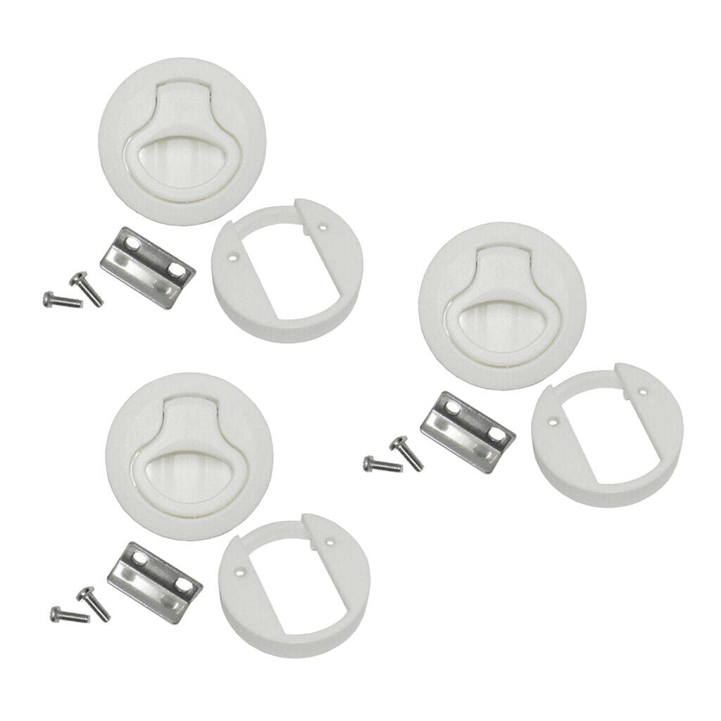 3 Pack Flush Pull Slam Latch Round for Boat Deck Hatch Door Non Locking