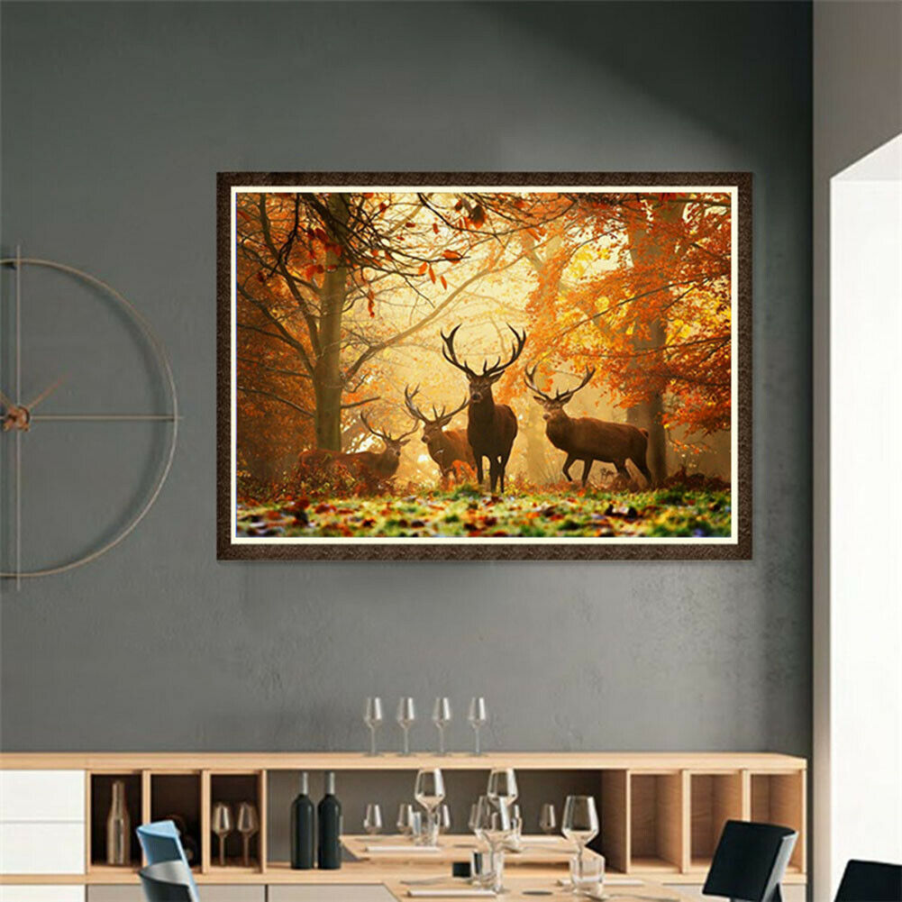 Cute Deer DIY Diamond Painting Embroid Full Drill Cross Stitch Mosaic Kits @
