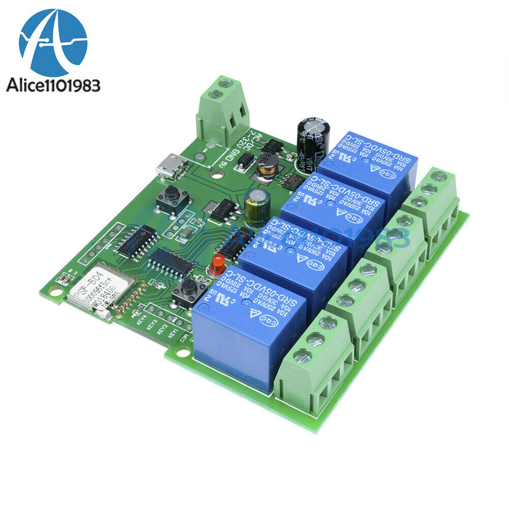 2PCS 4 Channel  WiFi Wireless Relay Delay Switch 4-way Control 5V For Smart Home