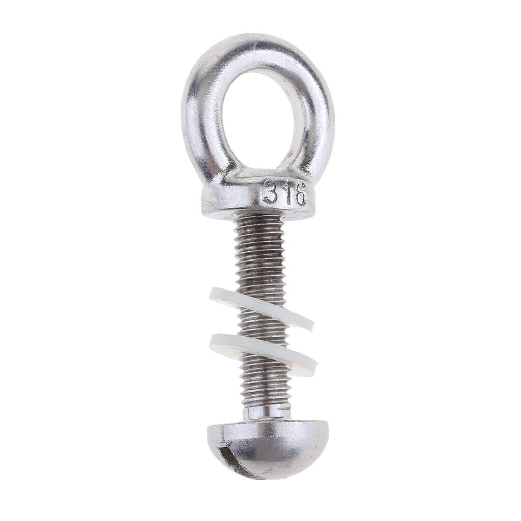 M6 6mm x 62mm Stainless Steel Eye Bolt Nut & Washer with Ring Marine Grade