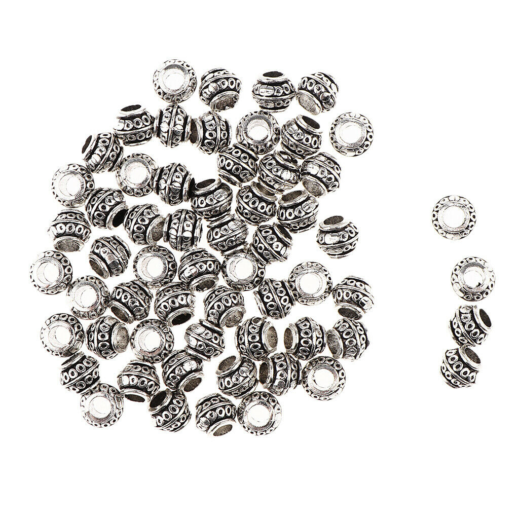 60 Pcs Round Spacer Beads Metal Beads Spacer Beads Jewelry Accessories