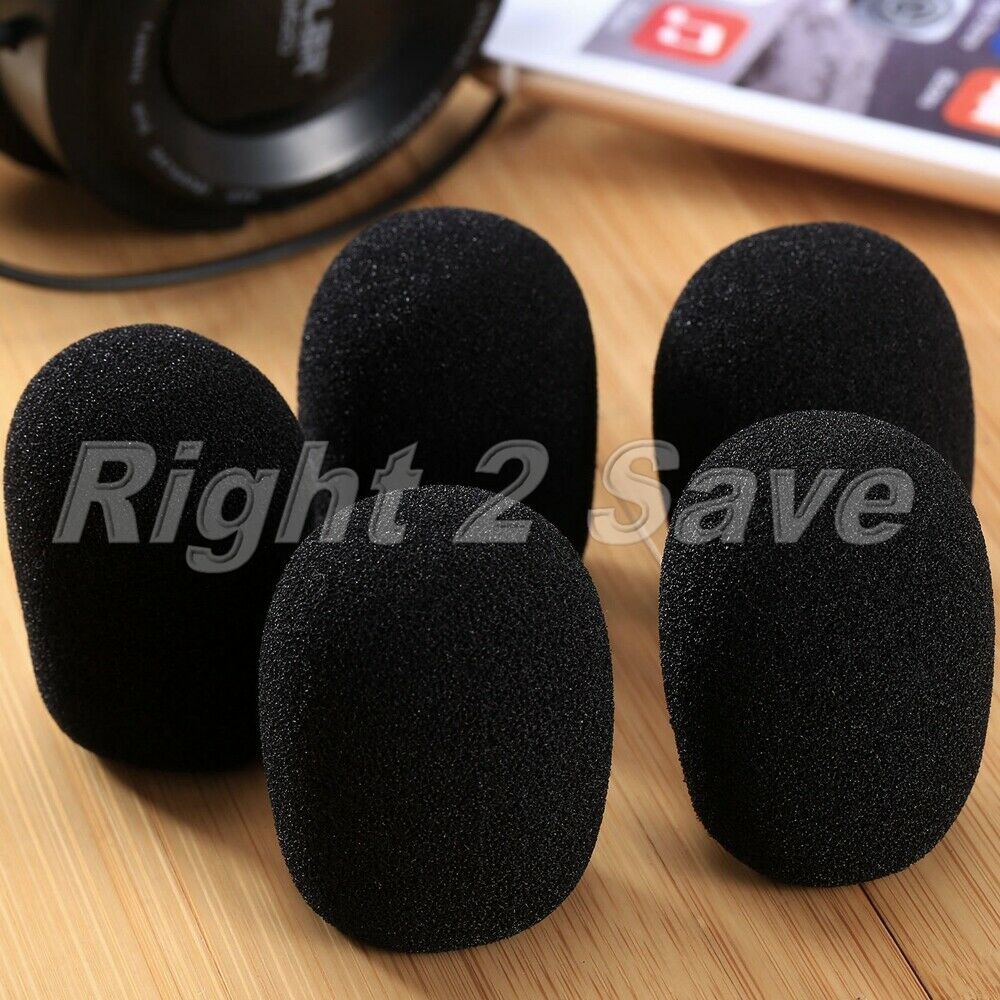 5PCS Black 15mm Dia Stage Mic Microphone Soft Foam Mic Cover 45mm Long