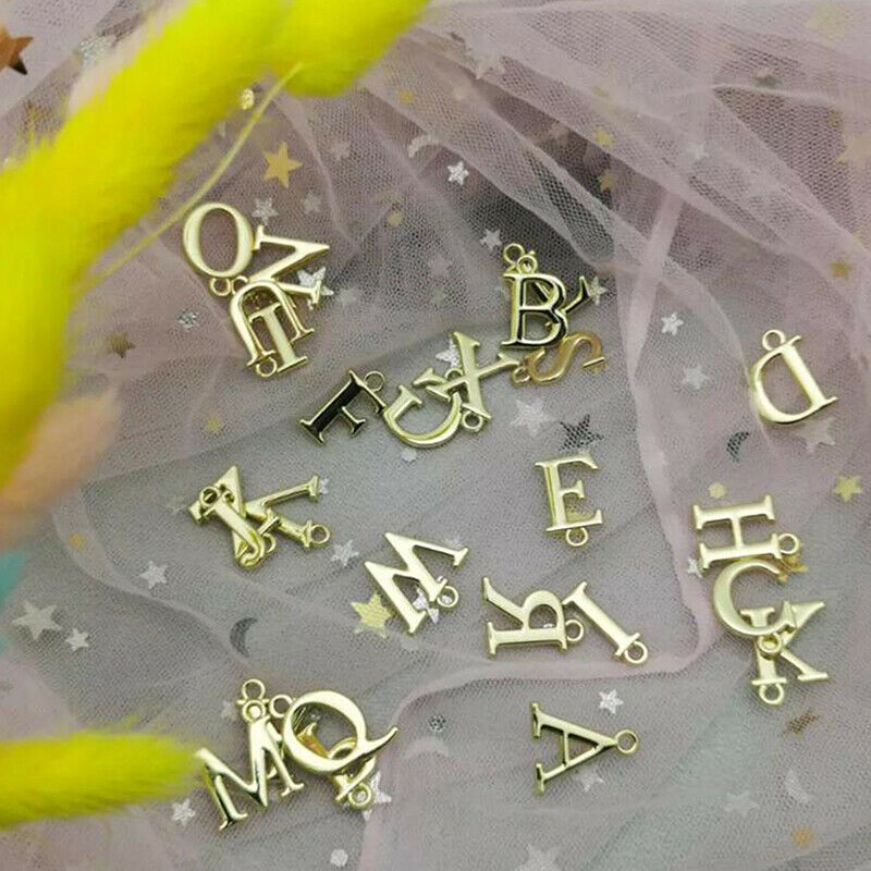 26Pcs A-Z English Letters Alphabet Pendant Initial Charm Necklace Jewelry.l8