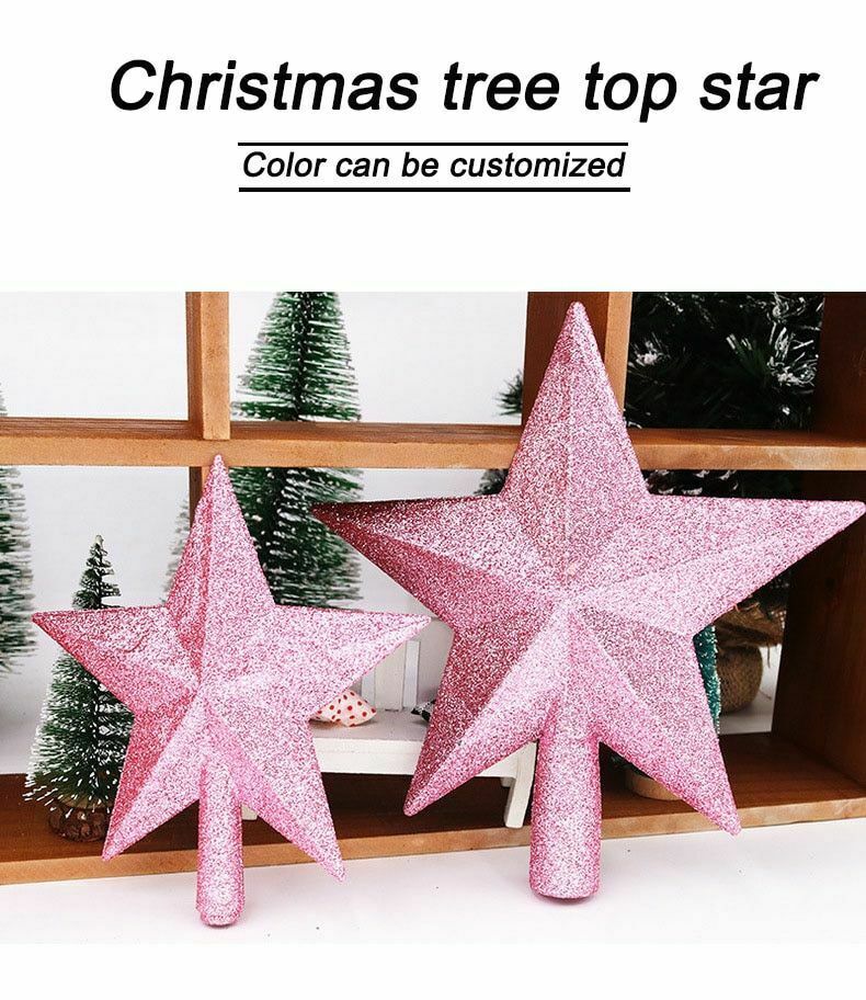 Christmas tree top shiny star Pink Home decoration ornament
