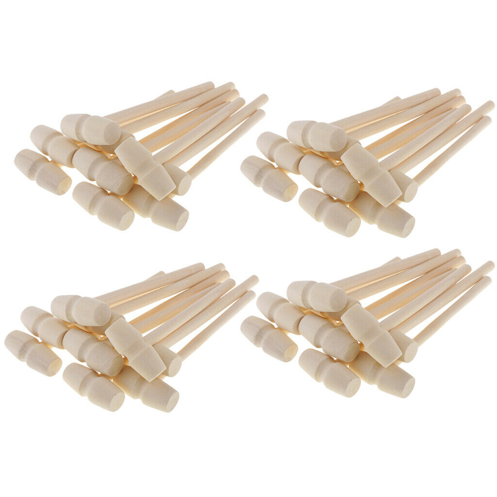 40-Piece Wooden Hammer Mallet 140x43x19mm Crab Lobster Seafood Crackers