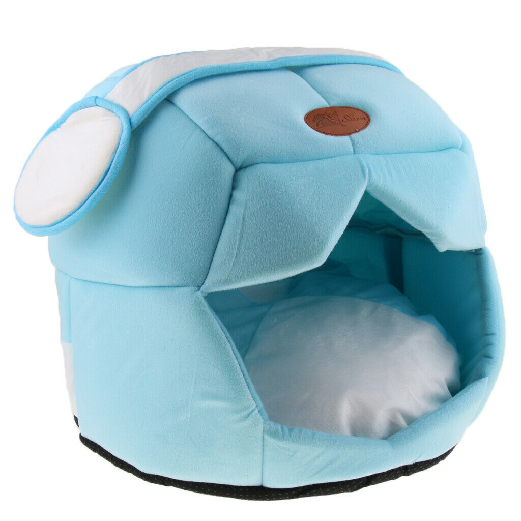 Space   Dog Kennel Enclosed Dog Cat Room Pet Bed House with Cushion Blue