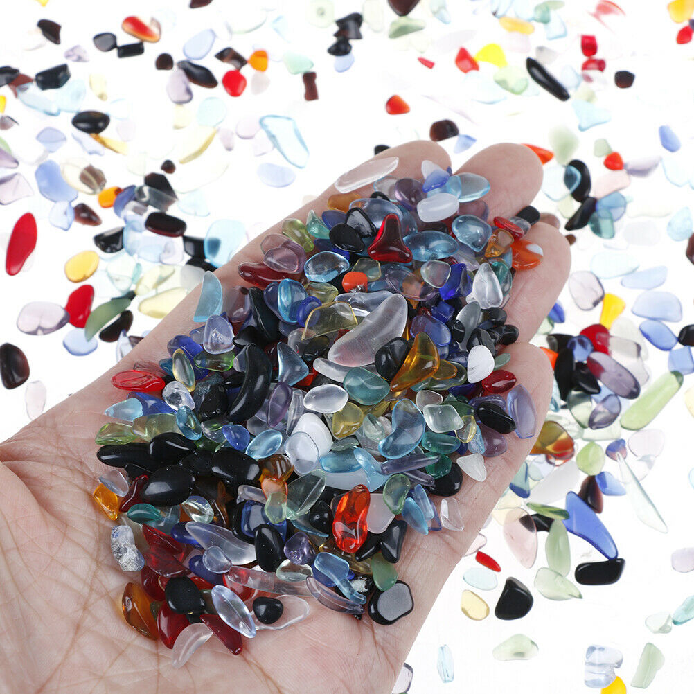 100g Natural Chip Stone Irregular Shape Obsidian Tourmaline Gravel Loose .l8