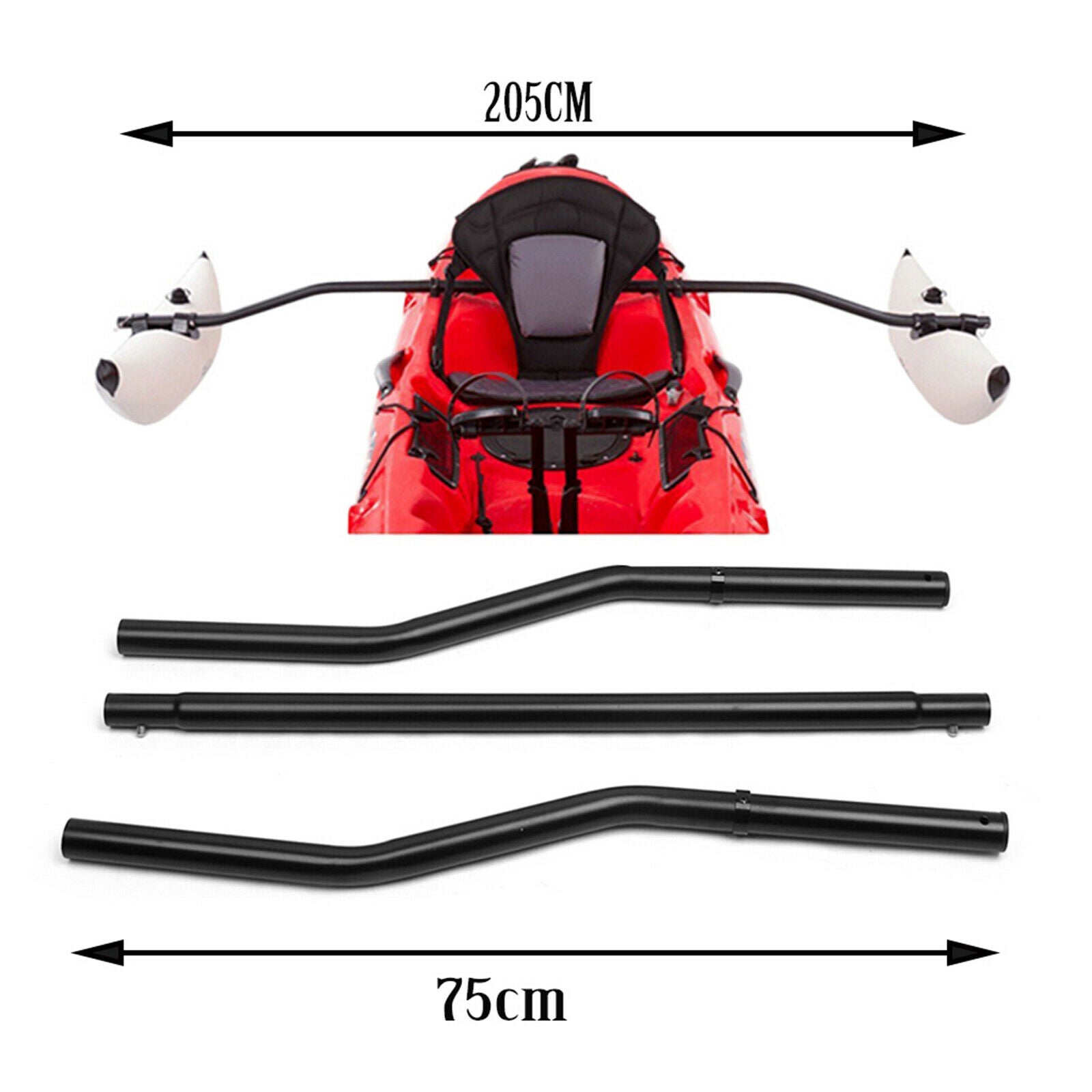 Kayak Inflatable Floats Stabilizer Outrigger Arms Pole Kit with Hardware