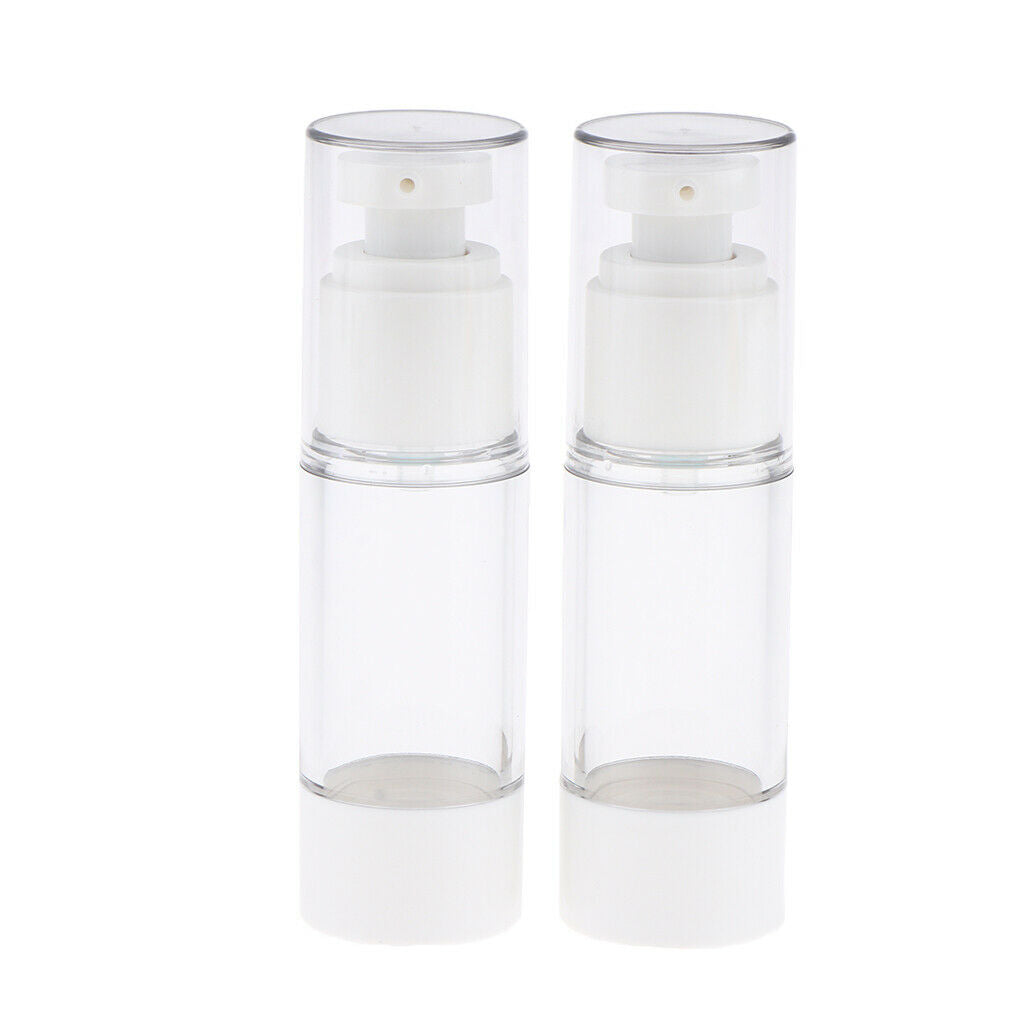 2X Empty Refillable Essence Vacuum Bottles Cosmetic Sample Containers 30ml