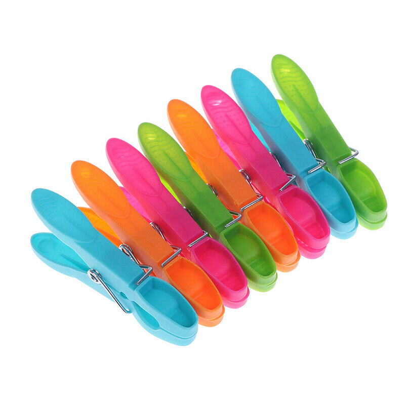 24Pcs Laundry Clothes Pins Hanging Pegs Clips Plastic Clothespins  Hangers T TL