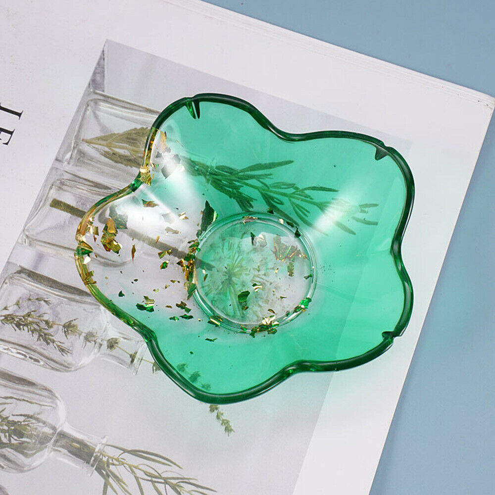 DIY Crystal Epoxy Silicone Mold Flower Petal Plate Dish Casting Making Mould