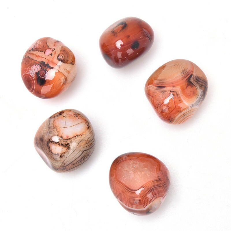 5Pcs Natural Banded Agate Madagascar,Xlarge Tumbled Beautiful Patterns   ZB Tt