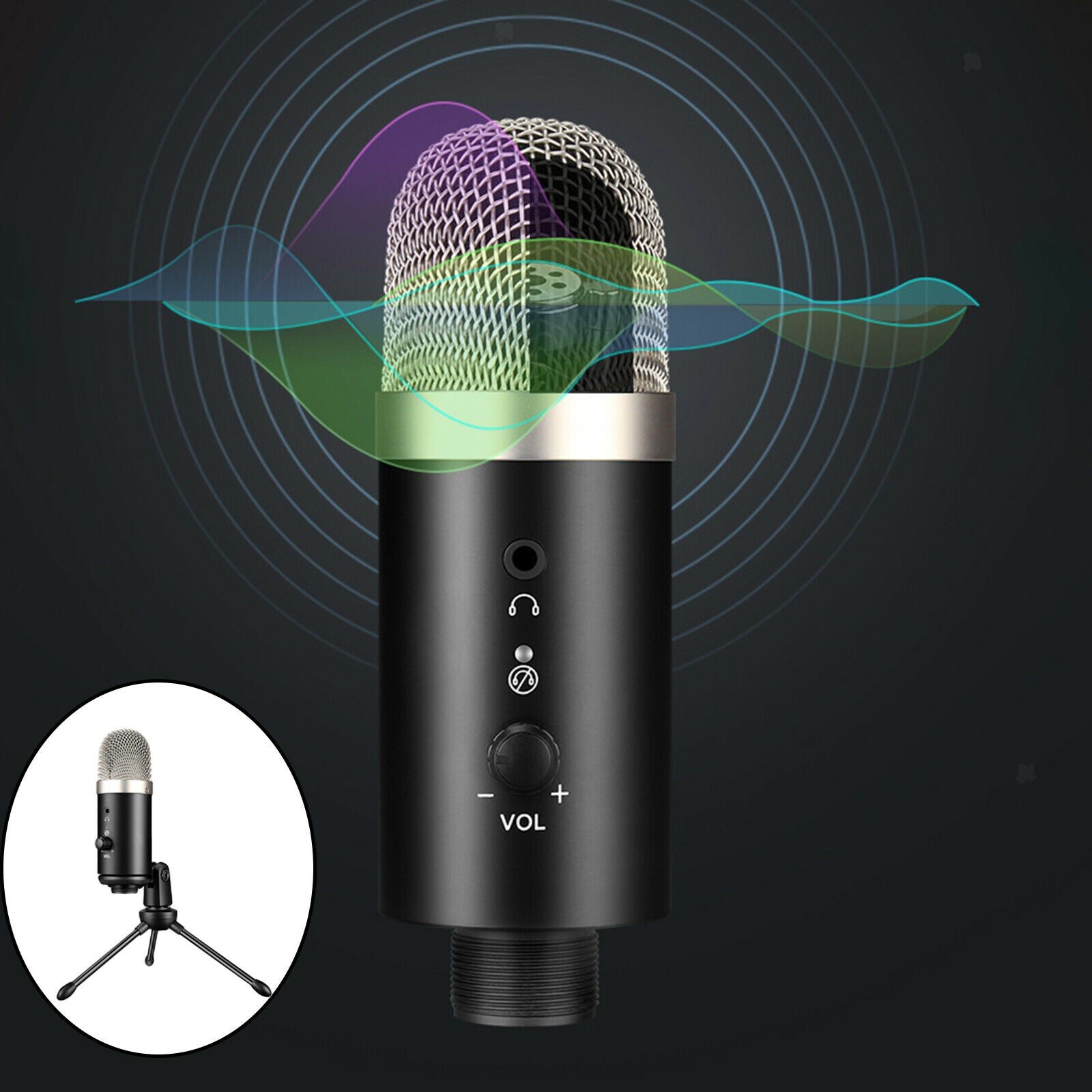 USB Cardioid Computer Microphone Compatible for Laptop Gaming Streaming Mic
