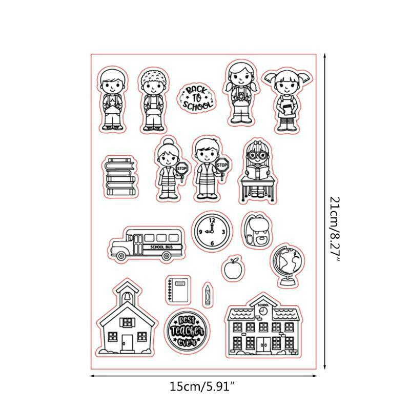 School Bus Silicone Clear Seal Stamp DIY Scrapbook Embossing Photo Album Decor