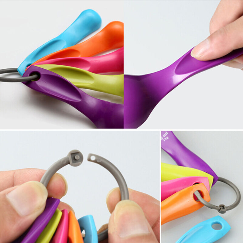 5 Colorful Measuring Baking Spoons Cups Kitchen Tools Teaspoons Utensil 1S.l8