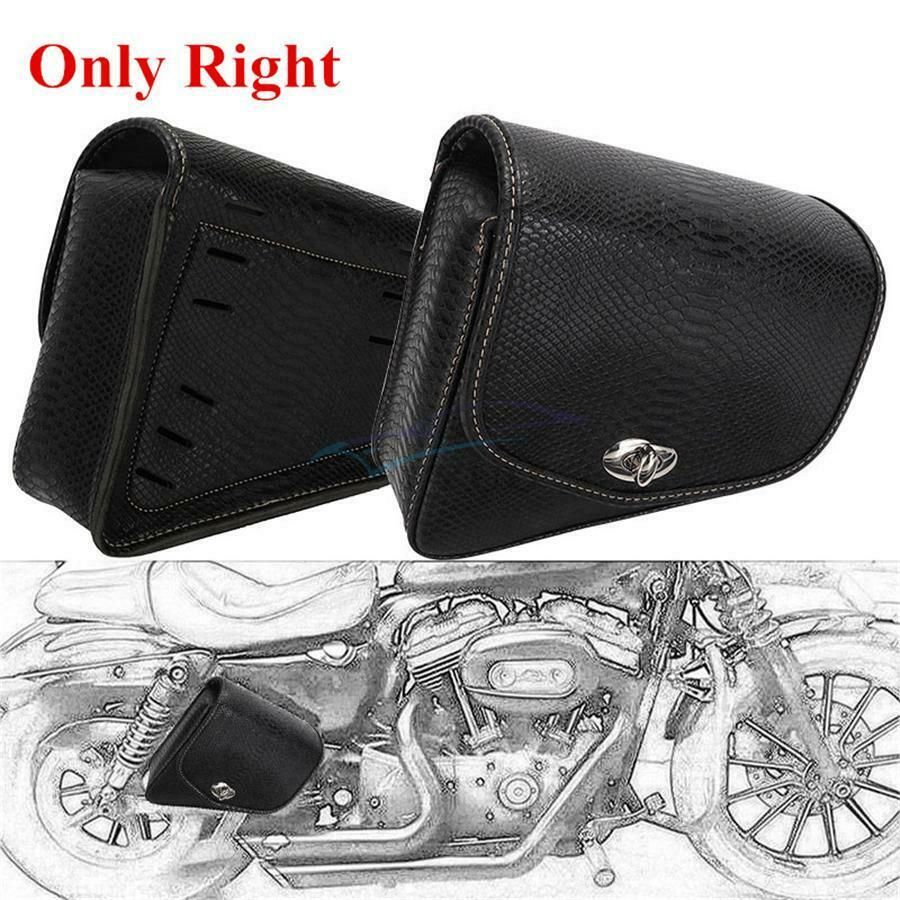 1 Piece Weatherproof PU Leather Right Side Motorcycle Trim Storage Saddle Bag