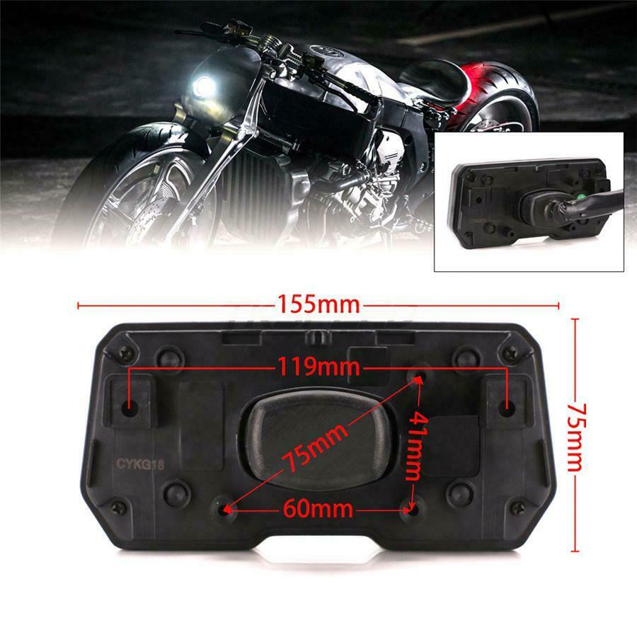 12V Motorcycle Digital Speedometer Odometer RPM Speed Fuel Gauge Universal