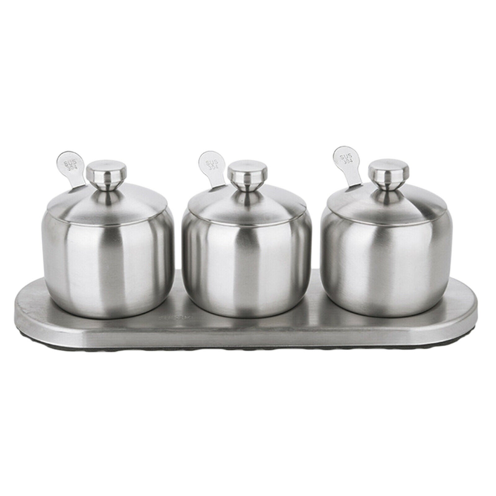 Stainless Steel Seasoning Containers Set Spice Jar Spice Rack Condiment