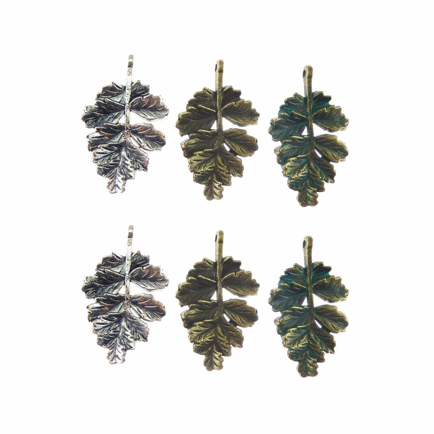 Mixed Colors Zinc Alloy Jewelry Crafts Mini Leaf Look Charms Pendant 15pcs 52624