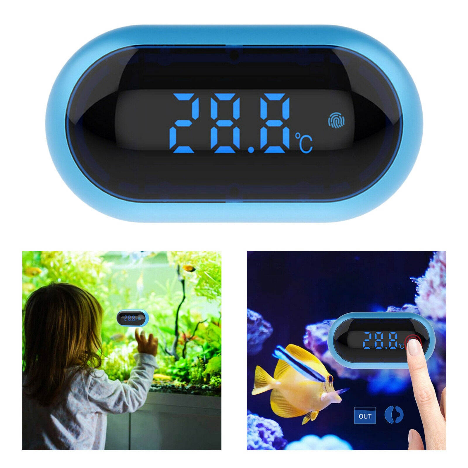 Aquarium Digital Thermometer Temperature Gauge Easy LCD Display Fish Tank