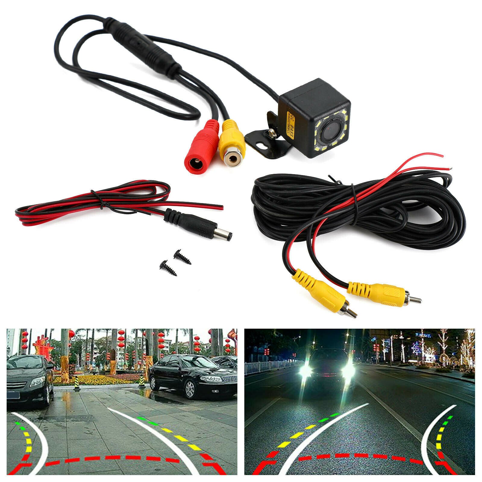150Âº Dynamic Trajectory Car Rear View Reverse Backup Parking Camera Night View