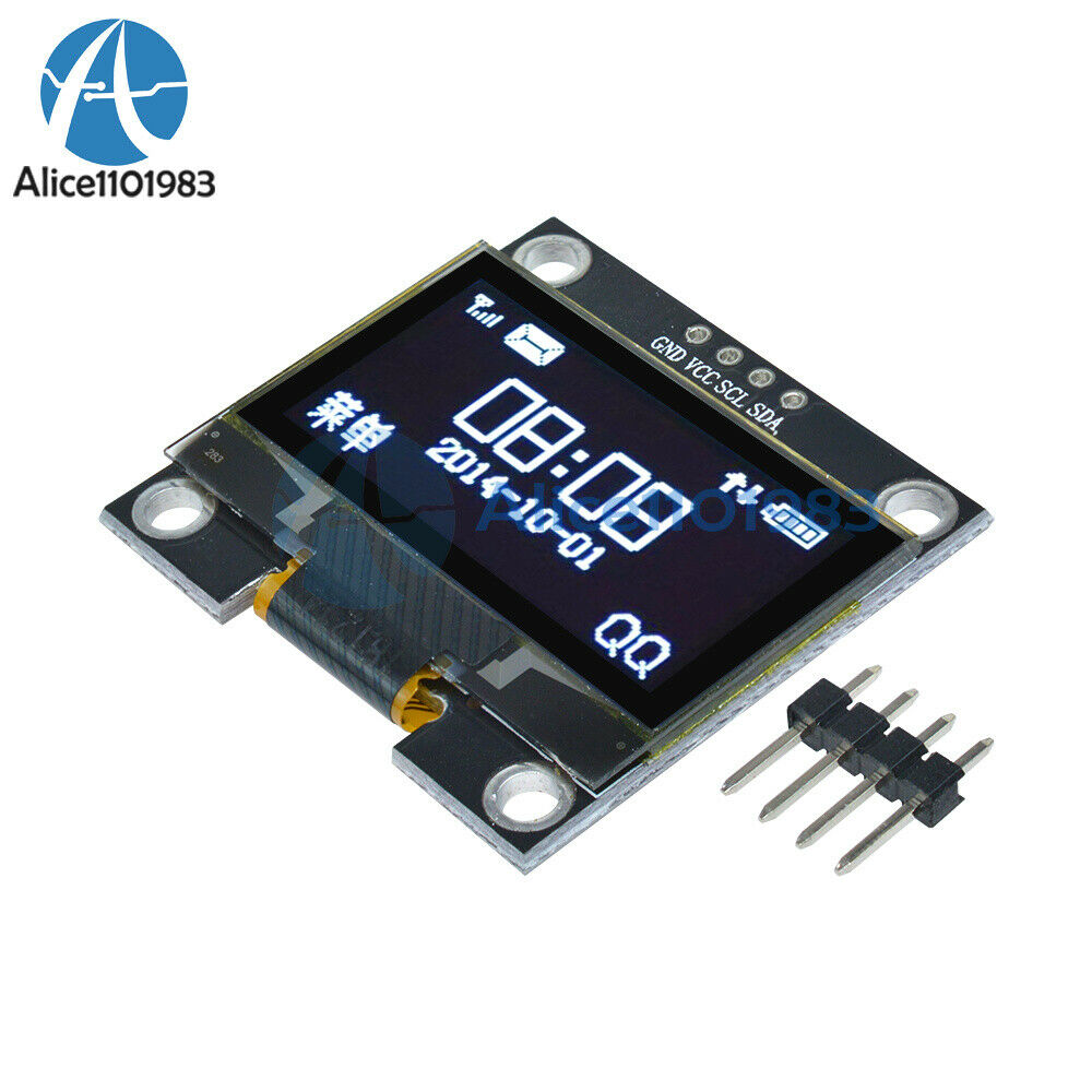 2PCS 1.3" White OLED 4PIN Display Module IIC I2C Interface 128x64 for Arduino
