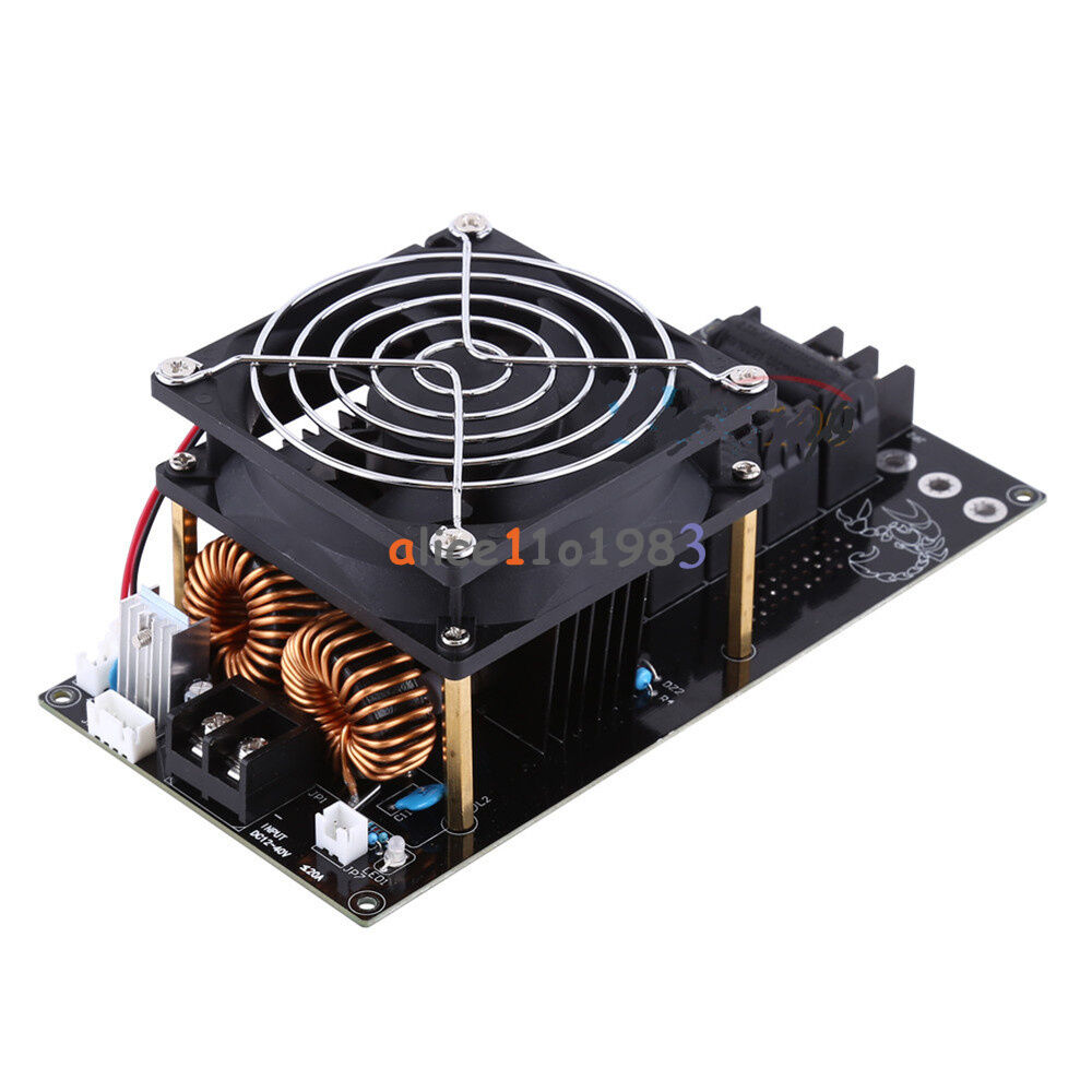 1000W 20A ZVS Tesla Induction Heating Board Heater Cooling Fan 12-36V Assembled