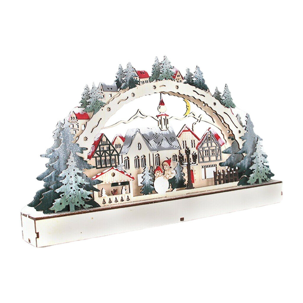 Mini Christmas LED Bridge Light and Music Village Farmhouse Xmas Table Decor
