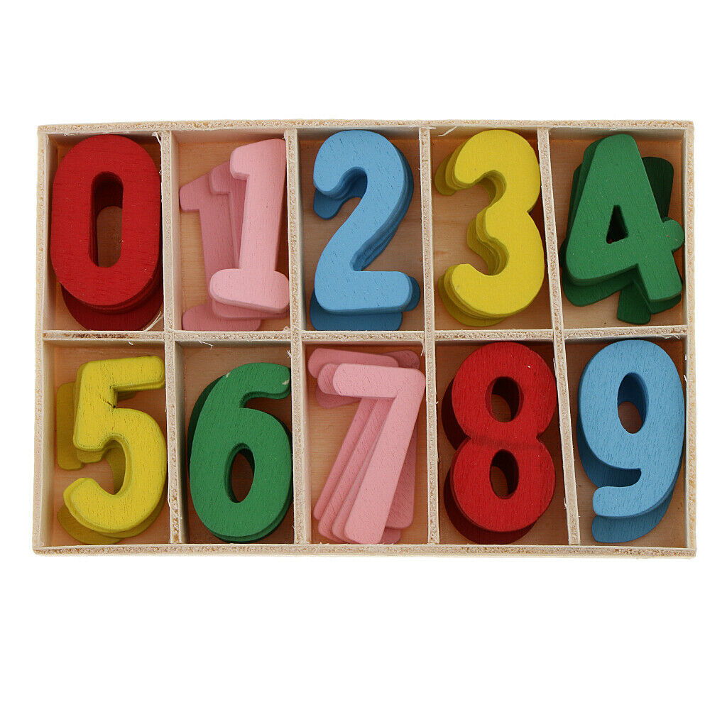 60x wood 0 9 Arabic number pieces for children children early learning