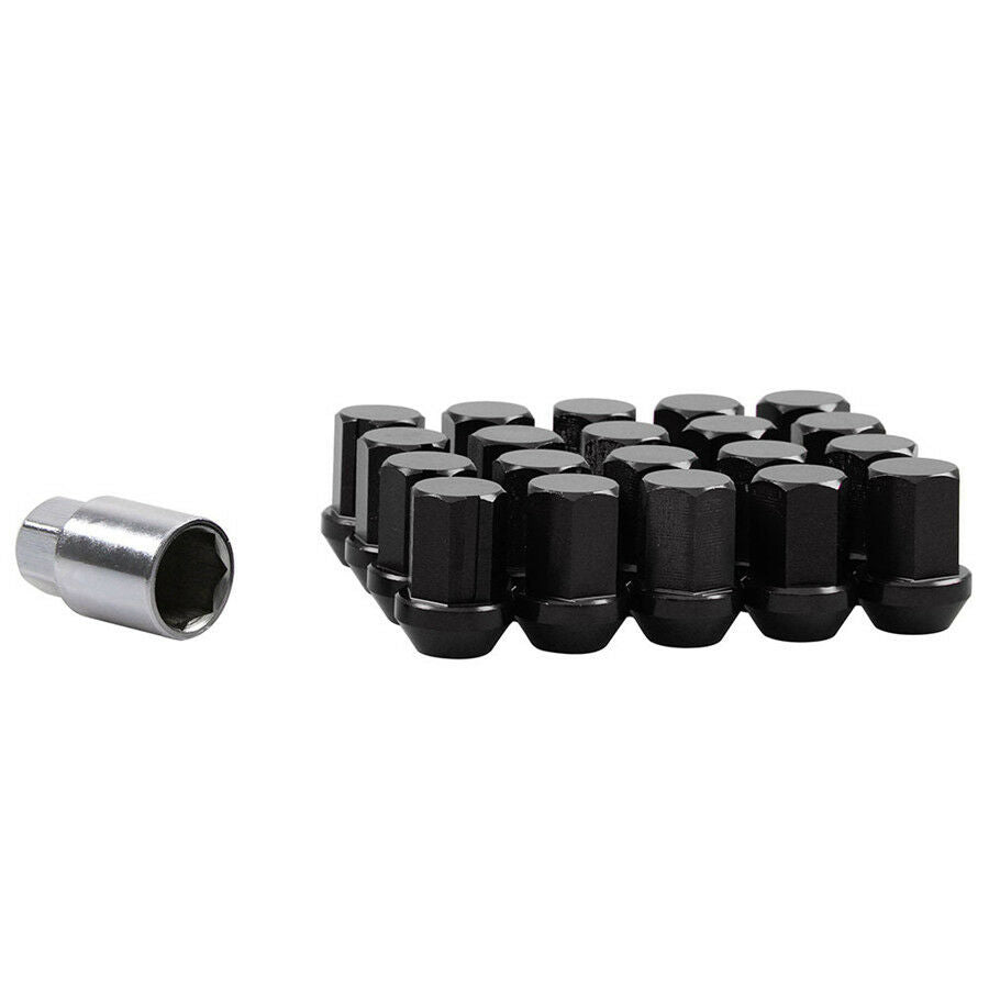 20PCS Alloy Steel M12 X1.5 Racing Car Modified Black Anti-theft Wheel Nuts Screw