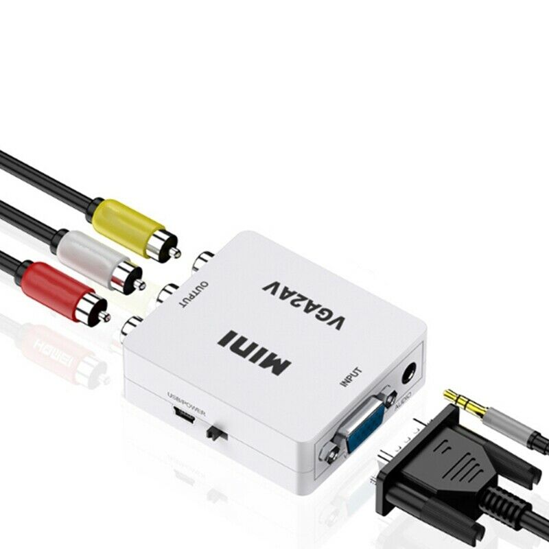 Mini VGA to AV Video Converter VGA to RCA PC to TV Vga to Av for AV Interface D7