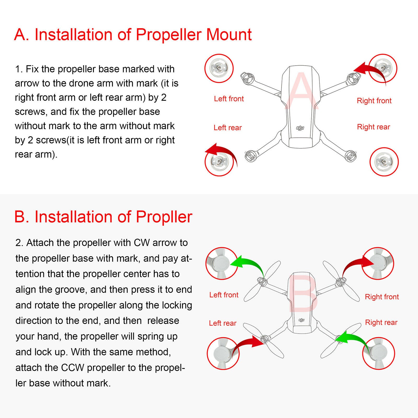 Propeller Quick Release Double-Blade for DJI Mini 2 Accessories Spare Parts