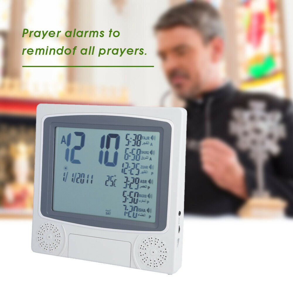 1pc Muslim Azan Clock LCD Digital Islamic Prayer Alarm Table Clock Time