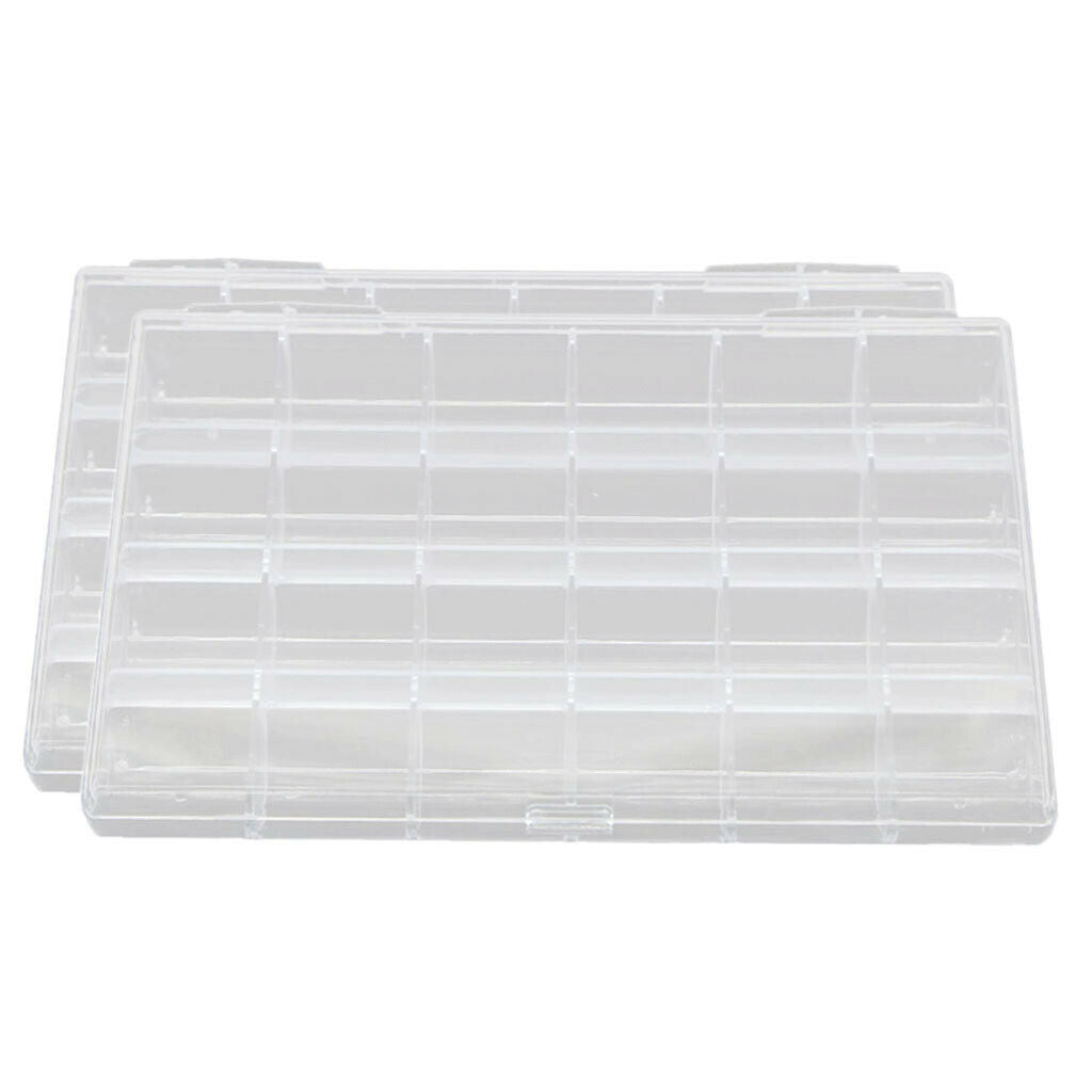 2 Pieces Empty Acrylic Case Holder Box for Earrings Nail Art Beads Glitters