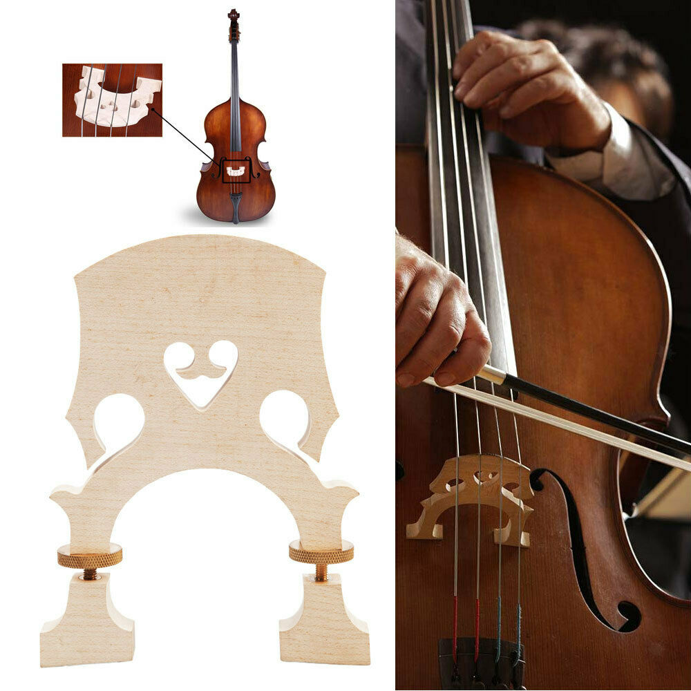 Durable Maple Double Bass Bridge for 3/4 Bass Replacement Parts