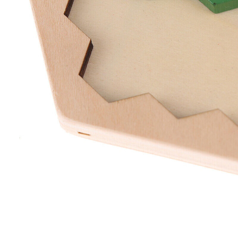 Wooden Hexagon Puzzle For Kid S Shape Pattern Block Tangram Brain Teas.l8