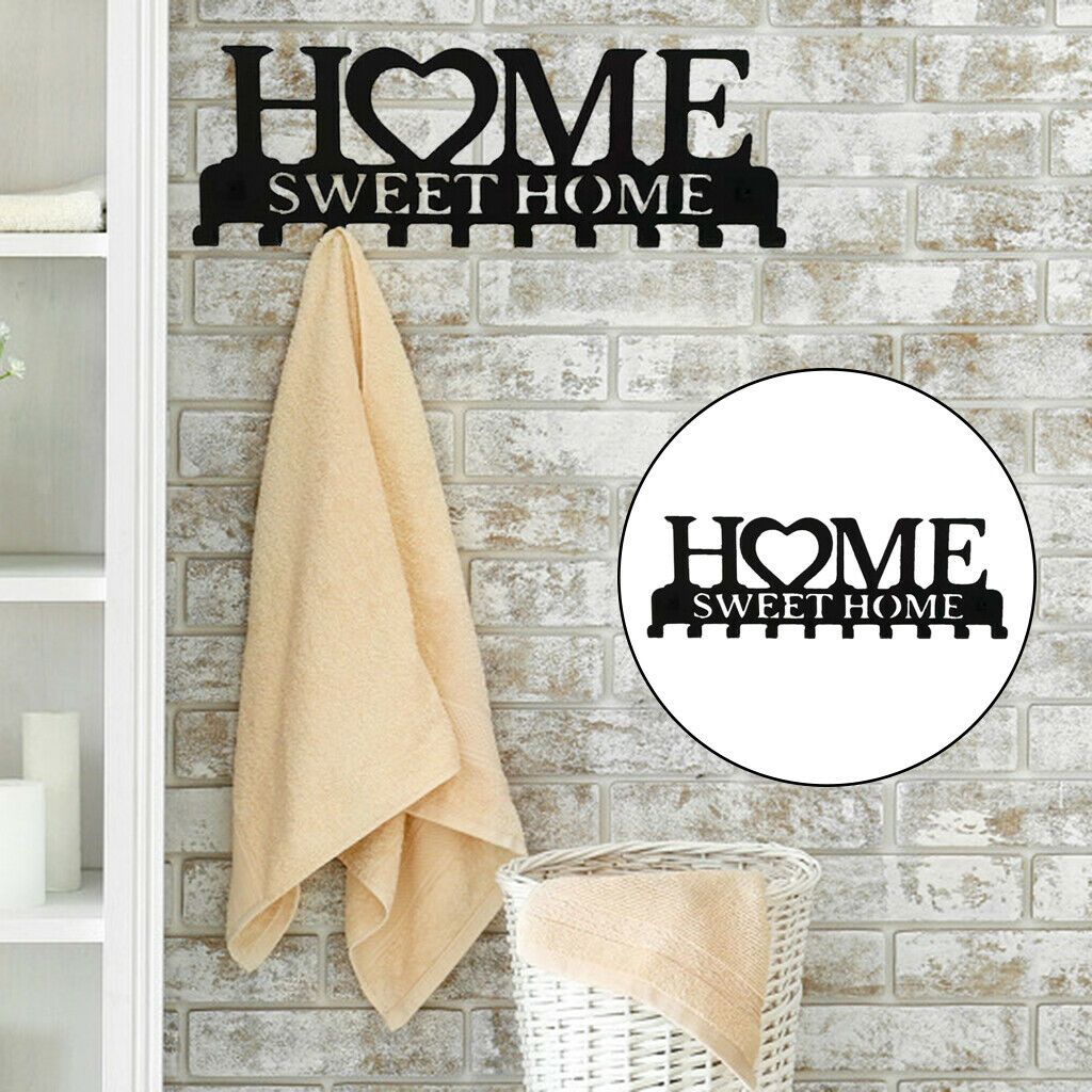 Key Holder Hanger 10 Hooks Hat Rack Kitchen Wall Mounted Decor Home Storage