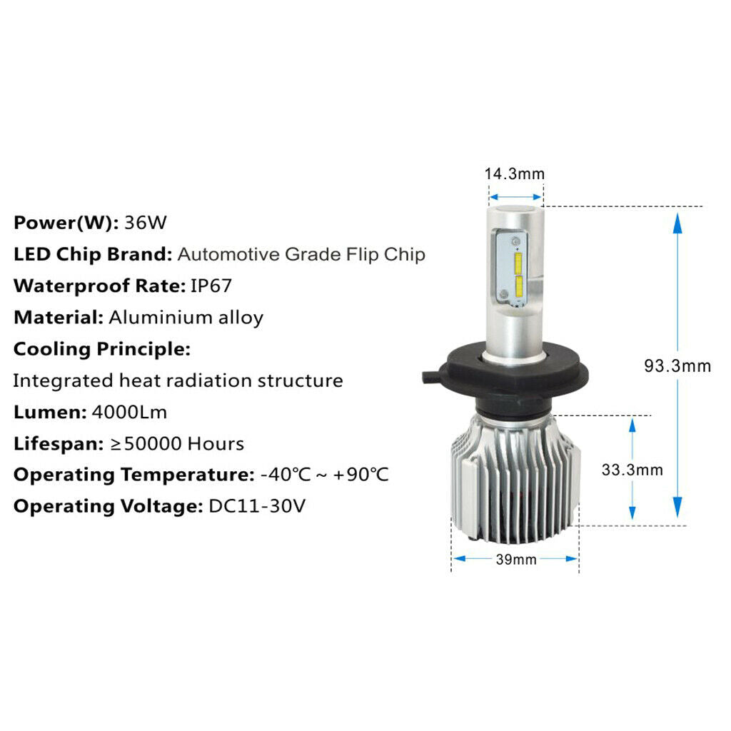 2 Pieces 5202 5201 LED Fog Light Bulbs Conversion Kit - 6000K Pure White