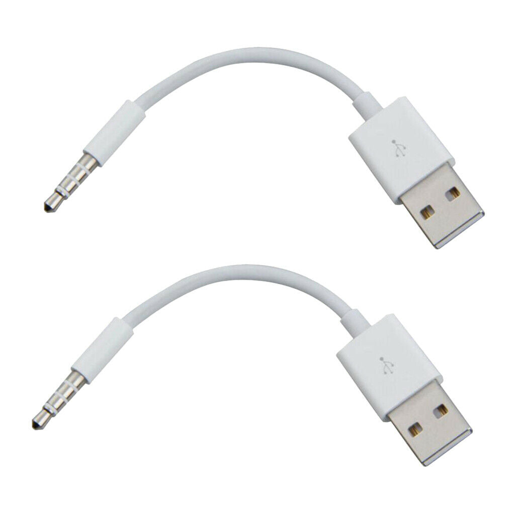 2 Pieces 3.5mm Male to USB 2.0 Male MP3 AUX Audio Plug Converter Cable 0.15m