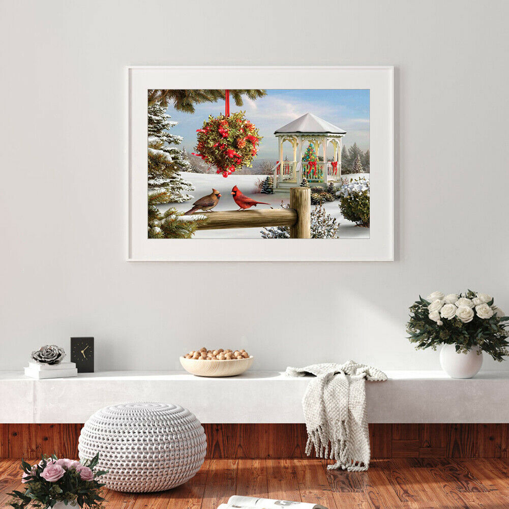 DIY Christmas Cross Stitch Pictures 5D Full Square Drill Diamond Painting @