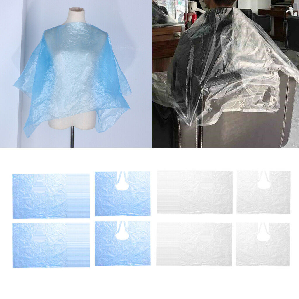 150pcs Disposable Hair Cutting Cape Gown Protect Barber Capes Apron Clear