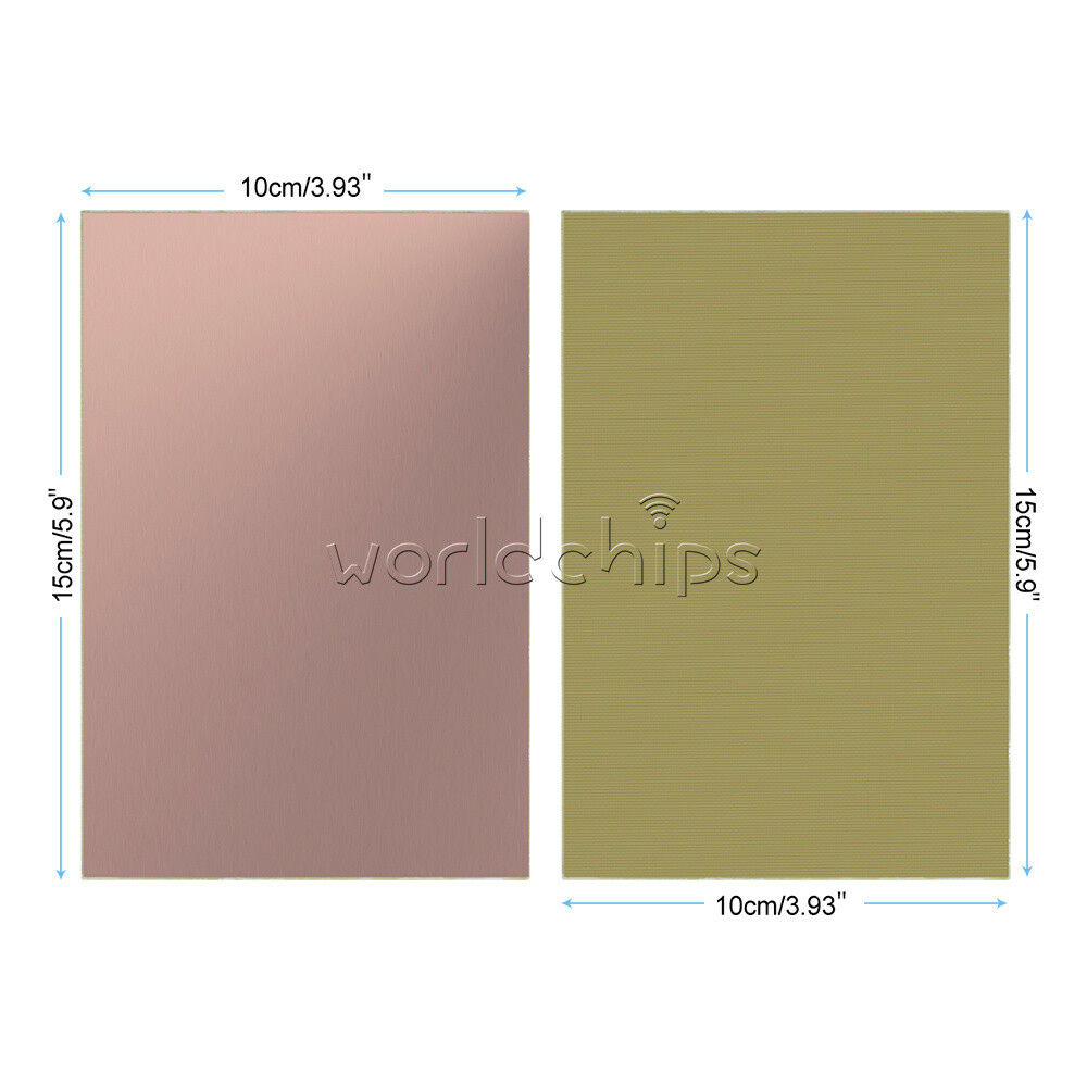 2Pcs 10cmx15cm 10*15cm Single PCB Copper Clad Laminate Board FR4