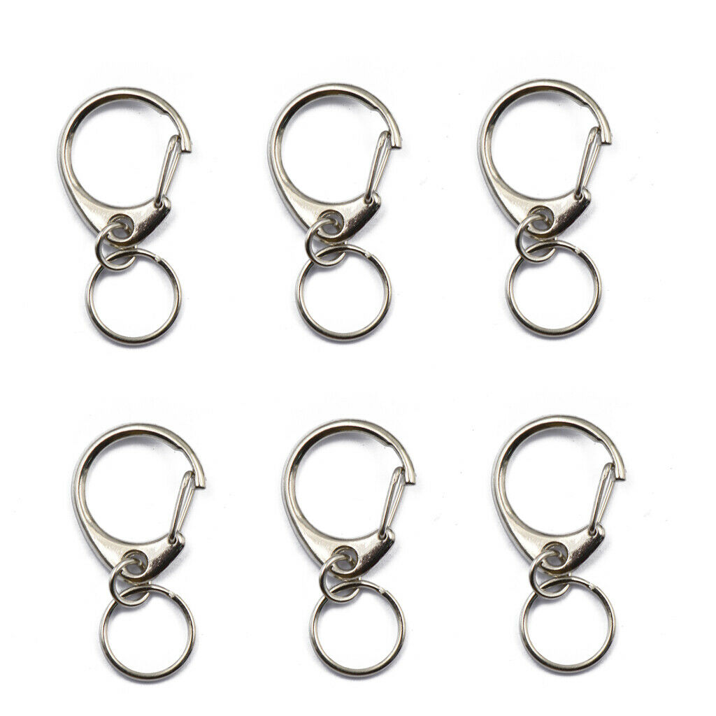 6PCS LOBSTER   CLASPS CLIPS SNAP HOOKS CHAIN KEY RING FINDINGS 45mm