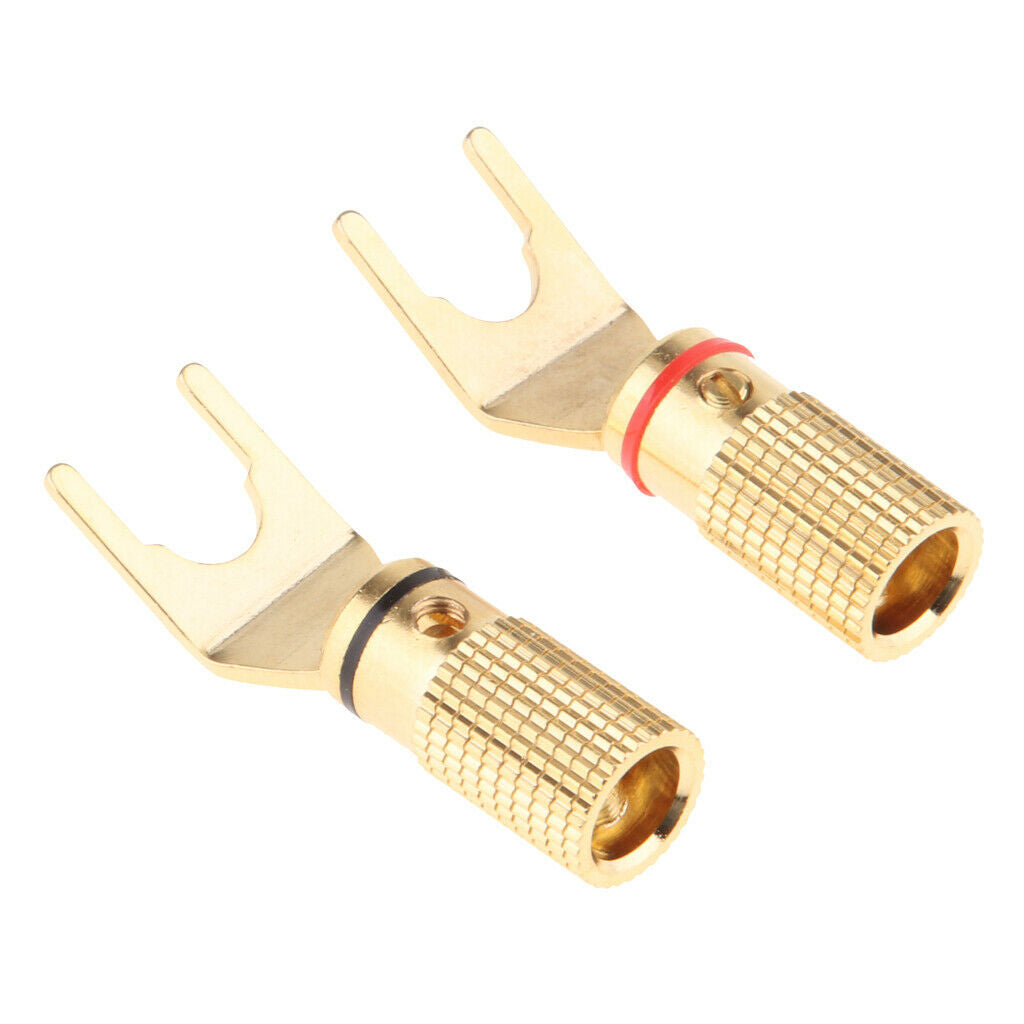 2-part Y / U Screw Spade Banana Plug Speaker Cable Cable Connector