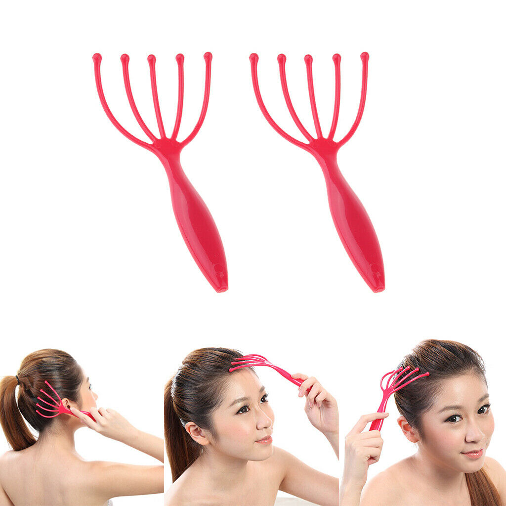 Pack of 2pcs, Five Finger Head Scratcher & Stress Reduction Tool Set for Hair