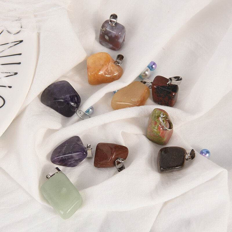 Natural Stone Crystal Quartz Healing Chakra Pendant For Necklace DIY Jewel.l8